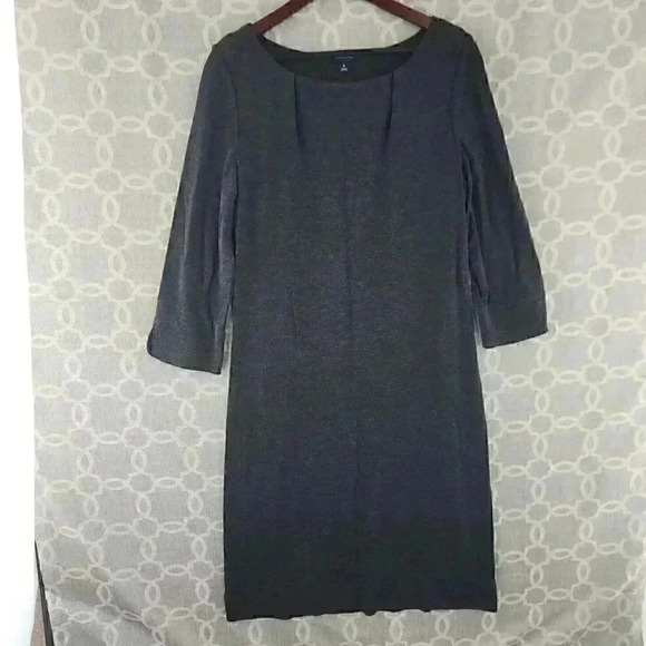 Lands'End Long Sleeve Scoop Neck Midi Shift Dress 8 - Picture 1 of 8